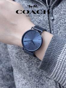 Coach Charles Blue Dial Blue Mesh Bracelet Watch For Men