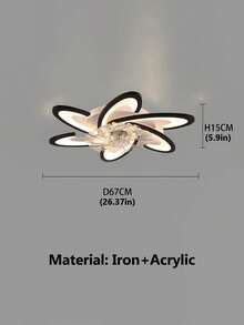 1个现代亚克力吊扇带灯 | 高清黑白灯罩 | 遥控LED灯可调光和风速 - 适用于厨房、卧室和客厅 - 彩色 - 查看 11