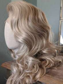 Platinum Blonde 13X4 HD Transparent Long Body Wave Lace Front Wigs Human Hair 200 Density Water Wave Hair Soft With Baby Hair White Colored Glueless Wigs For Women For Daily Wear - Màu be - Xem 7