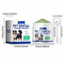 Polvere per la pulizia dei denti per cani, pulisce delicatamente il tartaro e macchie, rinfresca l'alito