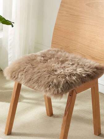 1 件仿毛皮方形棕色地毯、拼布毛绒地毯、秋冬地毯、装饰地毯、卧室装饰、小地毯、地毯、家居装饰、客厅地毯、客厅小地毯、卧室地毯、客厅家居装饰、户外地毯、可洗地毯