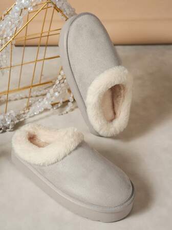 Pantuflas cálidas y de moda para niñas en otoño/invierno, cómodas y minimalistas para usar dentro y fuera de casa, adecuadas para adolescentes y uso doméstico