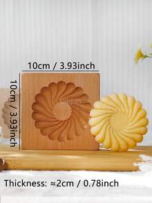 Cippes 1PC Wood Cookie Molds With Carved Embossed 3D Patterns, Kitchen Baking Tools, Fondant Cake Biscuit Decorating, DIY Cookie Cutter Moulds For Valentine's Day, Christmas