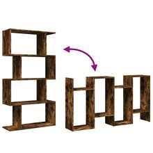 vidaXL Raumteiler-Bücherregal 4 Böden Räuchereiche 70x24x129 cm