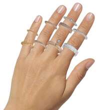 Ring Update Women's Stackable Ring Set Of 9 Multi 7