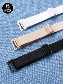6 Piezas/Juegos Tirantes de Sujetador Extendidos de 42CM, Tirantes de Sujetador Ajustables Antideslizantes, Tirantes de Sujetador de Tela, Tirantes de Hombro de Sujetador Elásticos Reemplazables - Multicolor - Ver 1