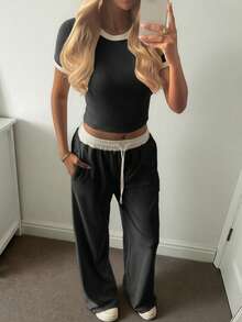 Vaiaye Thanksgiving Women's Fall Casual Slim Knitted Two Pieces Set Elegant Women's Set