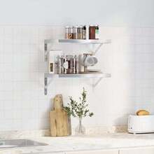 vidaXL 2 Stück Wandregale 50x30x3 cm Silber Edelstahl