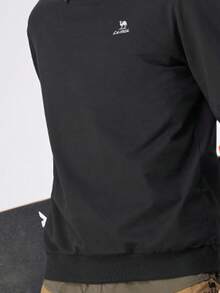 CAMEL CROWN Men's Autumn Loose Outdoor Casual All-Match Long-Sleeved Round Neck Pullover Sweatshirt - Phantom Black - View 3