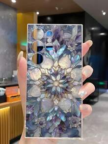 1个优雅釉面陶瓷花纹透明软手机壳，兼容三星Galaxy A04e/12/A13/A14/A34/A50/A52/A53/A54/S21/S22/S23/S24/S25/S25Ultra - 無色 - 查看 5