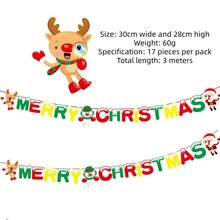 Christmas Theme Hanging Decor Santa Claus Snowman Christmas Tree Pattern Banner Spiral Swirl Merry Christmas Party Decor