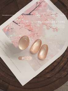 15毫升桃花屋猫眼指甲油凝胶，2025新款裸色透明玻璃珠裂纹猫眼凝胶，美甲沙龙特价 - 彩色 - 查看 4