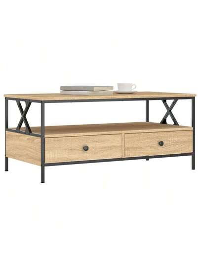 VidaXL Coffee Tafel 100x51x45 Cm Processed Wood Sonoma Oak view 3