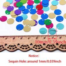 20g 400szt Paillettes 10mm Płaskie Okrągłe Duże Otwory na Brzegi Cekinów Luźne Cekiny 1cm Diy Biżuteria Szycie Ślub Dekoracja Rzemiosło Akcesoria Odzieżowe Lentejuelas