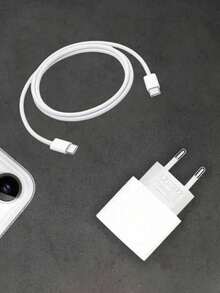 欧盟插头充电器，快速充电器 PD 20W 多功能保护壁式充电器 60W 3.3 英尺/6.6 英尺尼龙 USB C Type-C 充电线兼容 Apple 16Promax/16pro/16/15plus//15pro/15 和 TYPE-C 设备适用于旅行、办公室、宿舍和家庭适配器 Nan 快速充电 - 查看 4