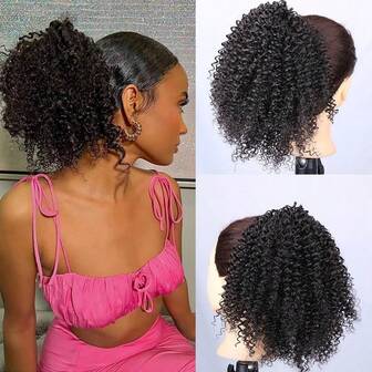 10 Inch Side Part Short Afro Kinky Curly Hair Wig For Cheap Pixie Cut Kinky Curly