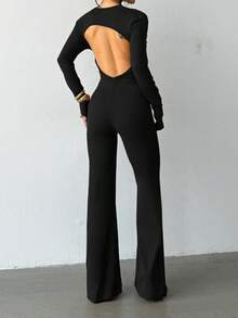 Tuta lunga da donna con scollo a V profondo e schiena scoperta, adatta per San Valentino, appuntamenti, raduni, feste, viaggi, vacanze, spiaggia e altre occasioni