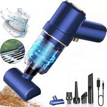 YUQING.FC. Aspiradora De Mano Para Coche Multifuncion 5 In1 Recargable aspiradora mano coche multifuncion 5 en 1 recargable succion potente accesorios boquilla estrecha cepillo filtro lavable bateria litio cable USB para carga facil limpieza interior vehiculo hogar oficinas y zonas de dificil acceso - Azul - Ver 9