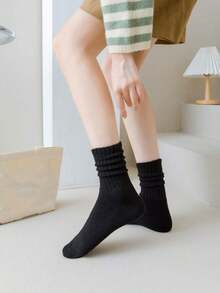 6 Pairs/Set Solid Color Sports Socks For Daily Wear - Multicolor - View 7