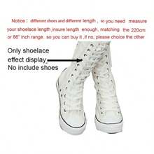 Cotton Shoelaces 39'' 43'' 47 51'' 55'' 86'' Inch Length 8mm Width Sport Canvas Shoes - 31inch/80cm + White - View 5