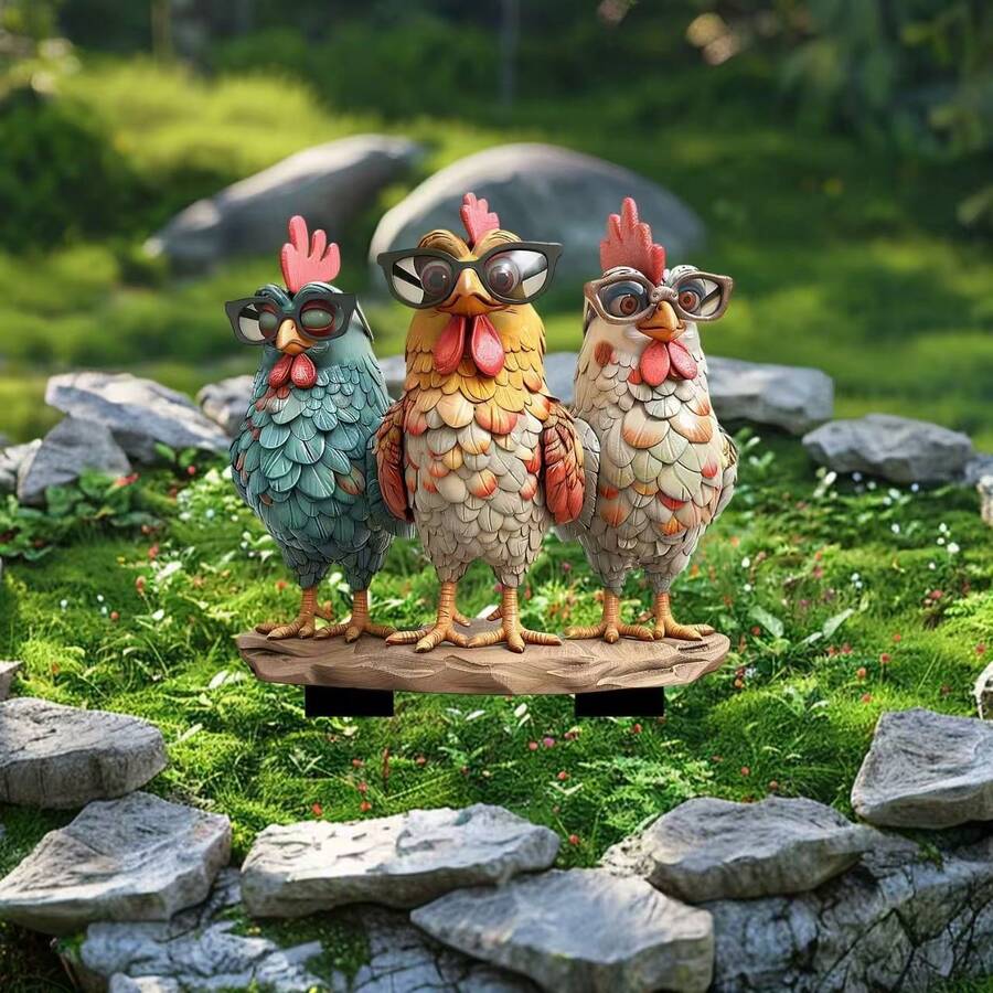 3 peças de estacas de acrílico 2D para jardim, ideais para decoração de áreas externas, vasos de plantas e decoração de quintal, ótimo presente de aniversário, acessório de guirlanda boho