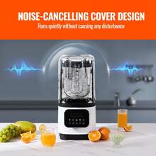 Professional Blender With Shield, Commercial Countertop Blenders, 2L Jar Blender Combo, Stainless Steel 9 Speed & 5 Functions Blender, For Shakes, Smoothies, Peree, And Crush Ice, White - White - View 5
