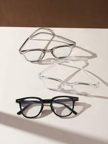 3 PCS Women's Casual Square Frame Light Glasses,Simple Design Lightweight Clear Glasses For Daily Clothing Decor And Everyday Use