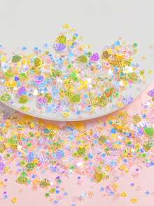 50g/100g/200g/500g Random Color Reflective Iridescent Sequins Cream Glue For DIY Phone Case, Necklace, Earrings, Bracelet, Decoration, Jewelry Making Resin Crafts