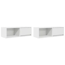 vidaXL 2 Stück TV-Schränke, Weiß, 80x31x25,5 Cm, Holzwerkstoff - Weiss - Übersicht 2