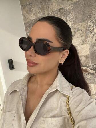 1pc Round Framed Fashionable Glasses For Women, Exquisite And High-End, Suitable For Daily Travel, Exquisite And Cute Fashionable Glasses