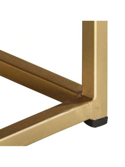 VidaXL Coffee Tafel 90x50x35 Cm Solid Mango Wood Zwart Goud ed view 7