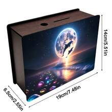 1pc - This Wooden Piggy Bank With Ocean And Dolphin Motifs Adds A Festive Touch And Fun To Saving. This Reusable Wooden Piggy Bank Is A Beautifully Handcrafted Decoration, Perfect For Valentine's Day, Thanksgiving, Ramadan, And More – An Ideal Gift For Your Home, Living Room, And Office.