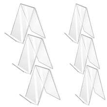 Suporte de acrílico transparente para livros, suporte para livros transparente para armazenamento em mesa, leve e com suporte para biblioteca, escritório e uso no varejo