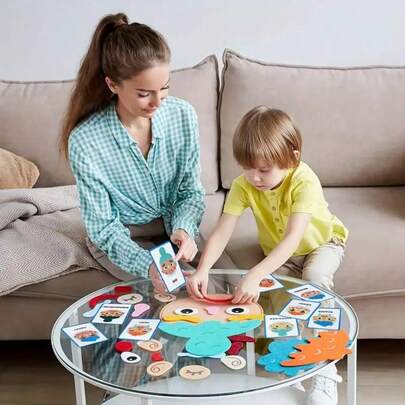 Jogos de Aprendizagem Socioemocional DIY - Deixe o Rosto Descrever Sentimentos e Emoções - 9 Cartões Emocionais - Brinquedos de Atividade de Aprendizagem Socioemocional para Família e Sala de Aula - Presentes para Aniversário