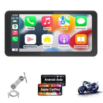 Spedal Navegador GPS portátil de 6.25 pulgadas con pantalla táctil para motocicleta, compatible con Apple CarPlay/Android Auto