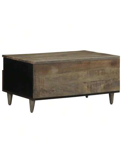 VidaXL Coffee Tafel 80x54x40 Cm Solid Mango Wood Verlichting Grijs view 6