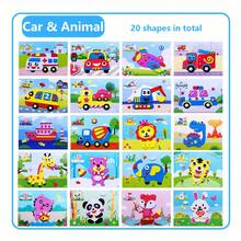 20 Stücke 3D Gummi Aufkleber, matte Oberfläche, wiederverwendbar, handgemachte EVA Bastelaufkleber, Auto- und Tierformen, geeignet für DIY Projekte, Basteln für Bildung | 3D Aufkleber | handgemachte Aufkleber, Vinyl Aufkleber