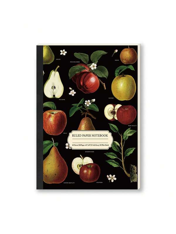 1pc B5 Fruit Cover Lined Notebook, Diary Journal For Work, Study, And Note-Taking