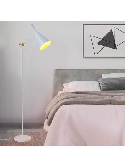 Alpinaluz Wit Industrial Vloer Lamp, Aluminum Shade Goud Honeycomb Interior, E27 Living Room view 5