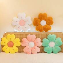 1pc, Soft Flower Plush Chair Cushion & Throw Pillow - Cozy Polyester, Machine Washable, Perfect For Bedroom Sofa Chairs Gifts Birthday Graduation