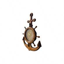 Reloj de Pared Silencioso de Madera Artesanal Forma de Ancla para Decoracion del Hogar - cafetería - Ver 3