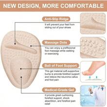 Ball Of Foot Cushions, Metatarsal Pads Women, High Heels Non - Slip Comfort Pads, Shoe Support Metatarsalgia Mortons Neuroma 2 Pairs, - 4雙-米色 - 查看 4