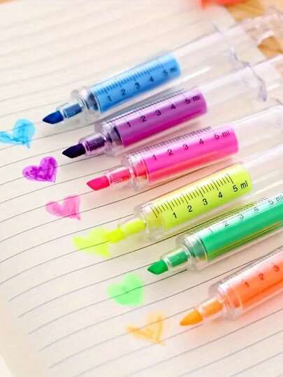 Kawaii Spritze mechanischer Farbstift Kugelschreiber mit Nadelform als Büro- und Schulschreibwerkzeug