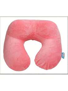 Pink Inflatable Cervical Skin Support Pillow, Travel Neck Pillow, Pink - Pink - View 2