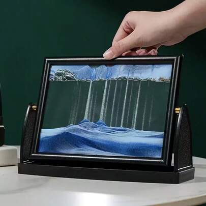 1件装方形3D旋转沙画减压玩具，感官玩具，深海沙景，流动沙画，动态沙画，完美的节日礼物，趣味减压玩具，圣诞袜填充物，派对礼品、节日礼物、课堂奖励、生日礼物、圣诞装饰品的最佳选择