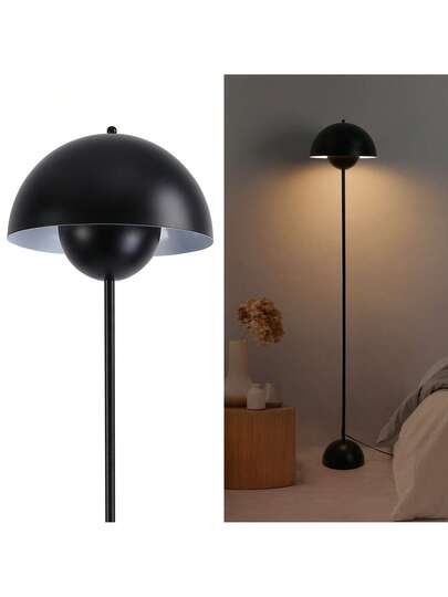 Alpinaluz Classic Nordic Vloer Lamp In Zwart Parabolic Shade Base, E27 Socket Living Room, Dining Bedroom view 4