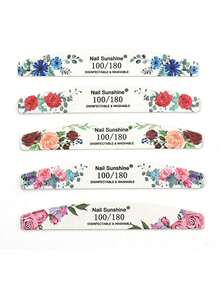 12/9/6/3/1pc Flower Pattern Nail Files, Manicure Supplies, Nail Art Tools, Back To School Essential, Nail Sticker Specific Tools - Multicolor - View 11