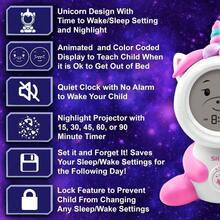 Ready to Wake - Entrenador de dormir para nios, reloj despertador listo para levantarse, luz nocturna de proyeccin de techo y funcin fuera de la cama fcil de configurar y usar