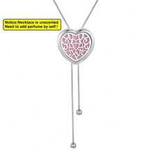 New Long Tassel Aromatherapy Necklace Heart Shape Perfume Essential Oil Diffuser Necklace Tassel Pendant Necklaces Sweater Chain Scent Aroma Jewelry Women Locket Tassel Necklaces - #Heart - View 18