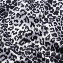 Satin Silk Scarf - Large Hair Bandana, Sleeping Wrap Women - Leopard Print (Black & White) - View 5